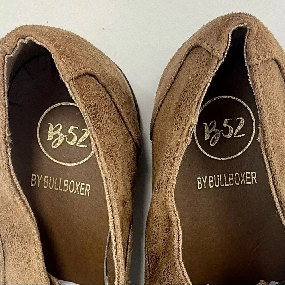 Bullboxer B-52 Brown Faux Suede Leather Slip On Oxford Loafer Shoes